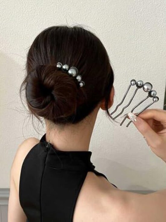 2Pcs Pearl U Shaped Hair Pins
